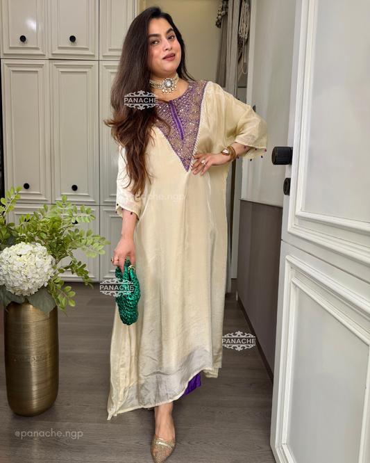 Ivory kaftan set
