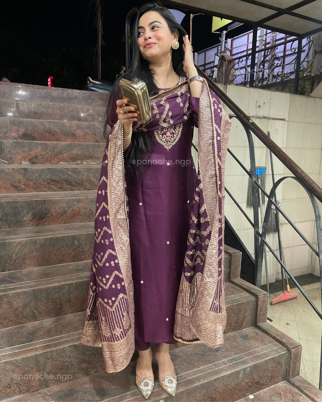 Black Banarasi Suit Set