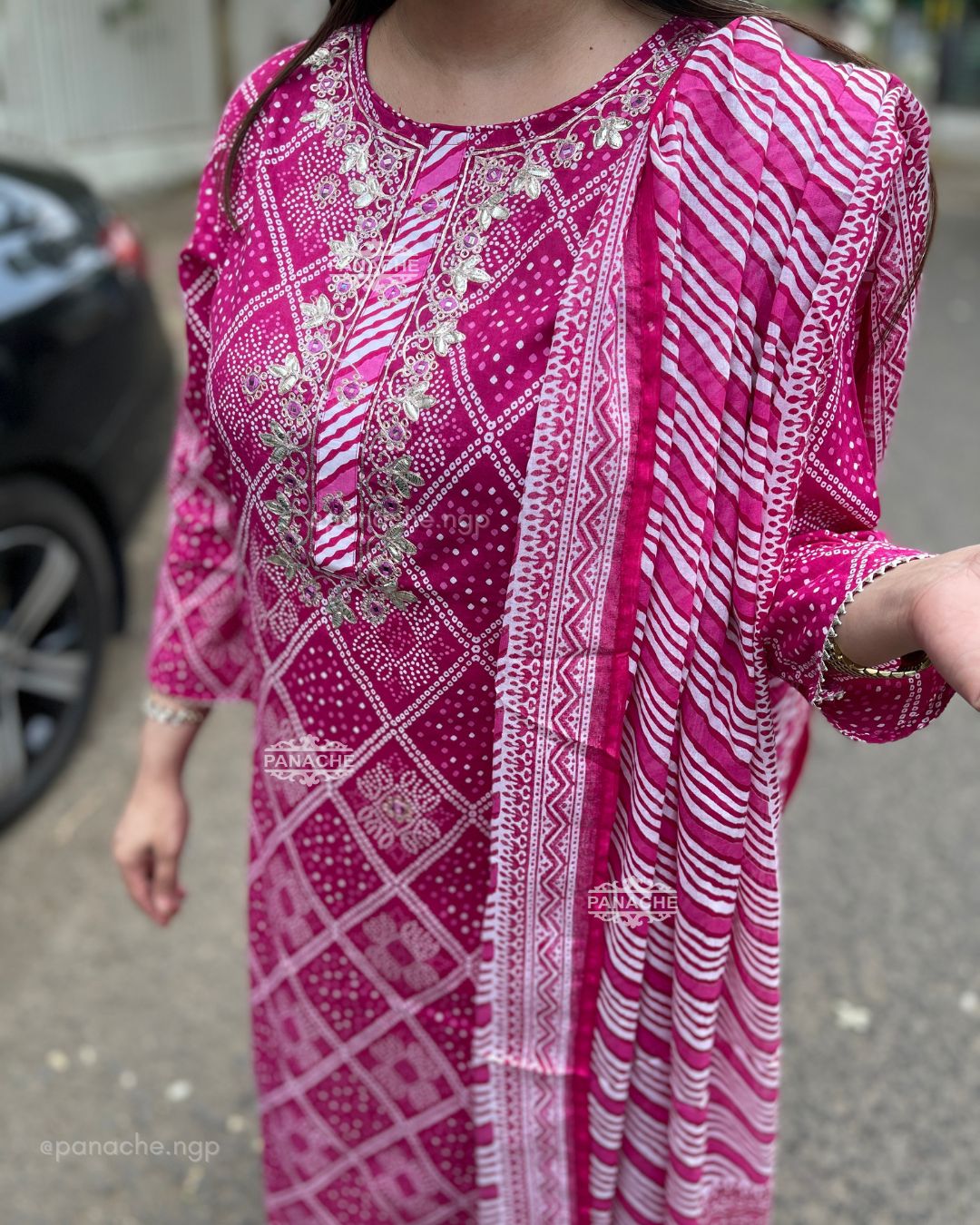 Bandhani leheriyan set