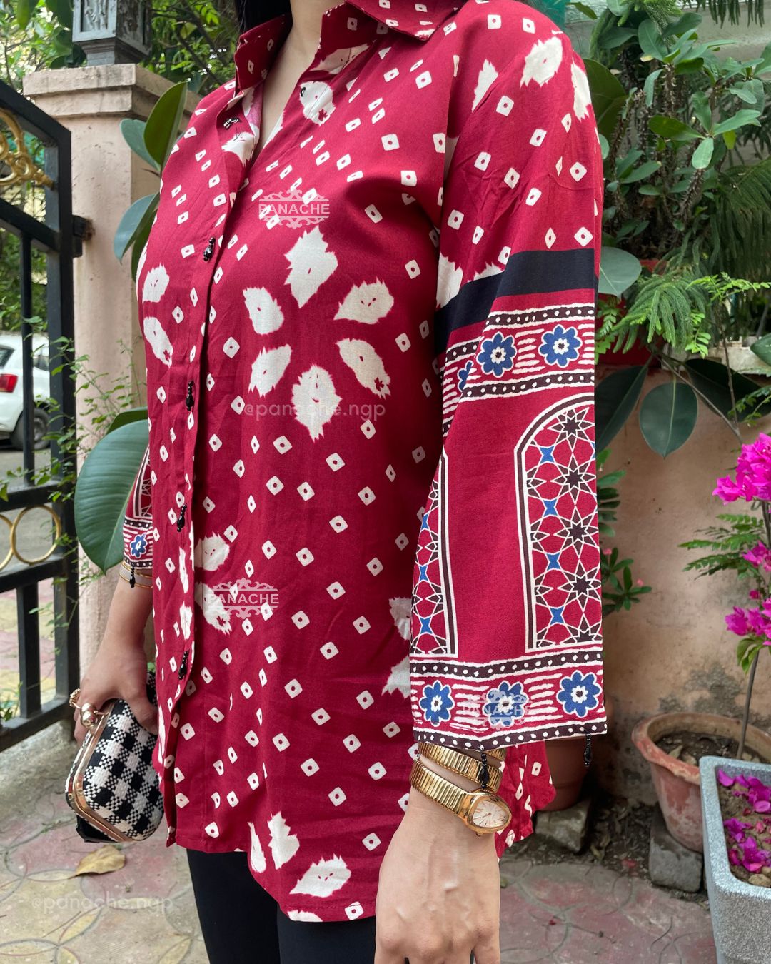 Patola bandhani shirt
