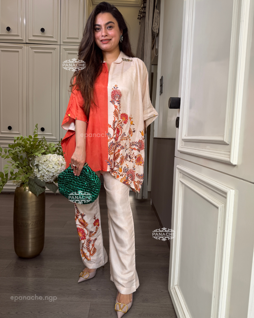 Dual orange kaftan coord set