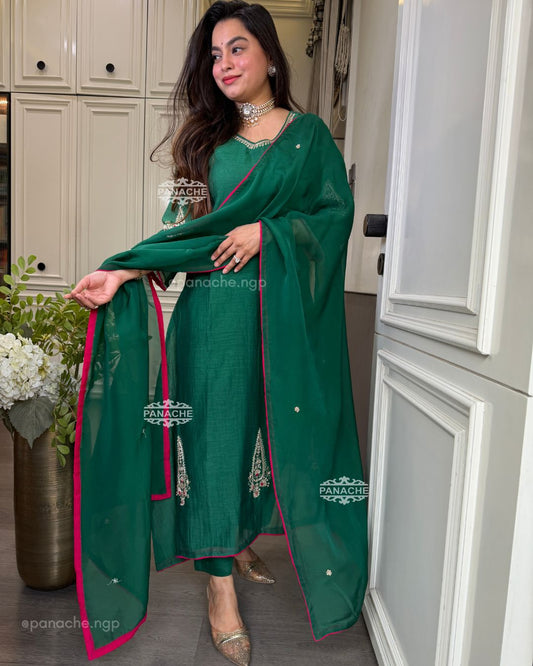 Emerald mul party wear