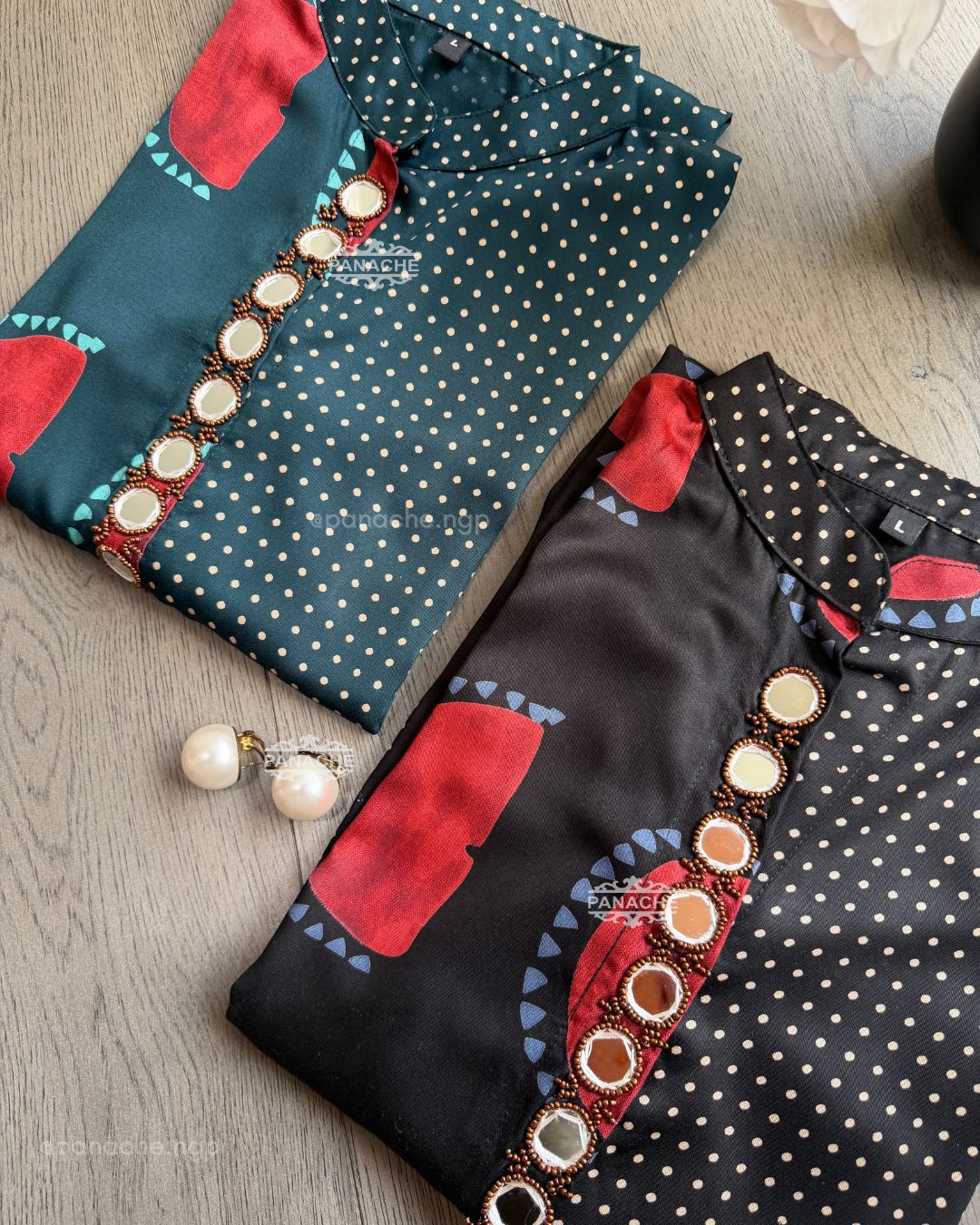 Slub gajji sets - Black