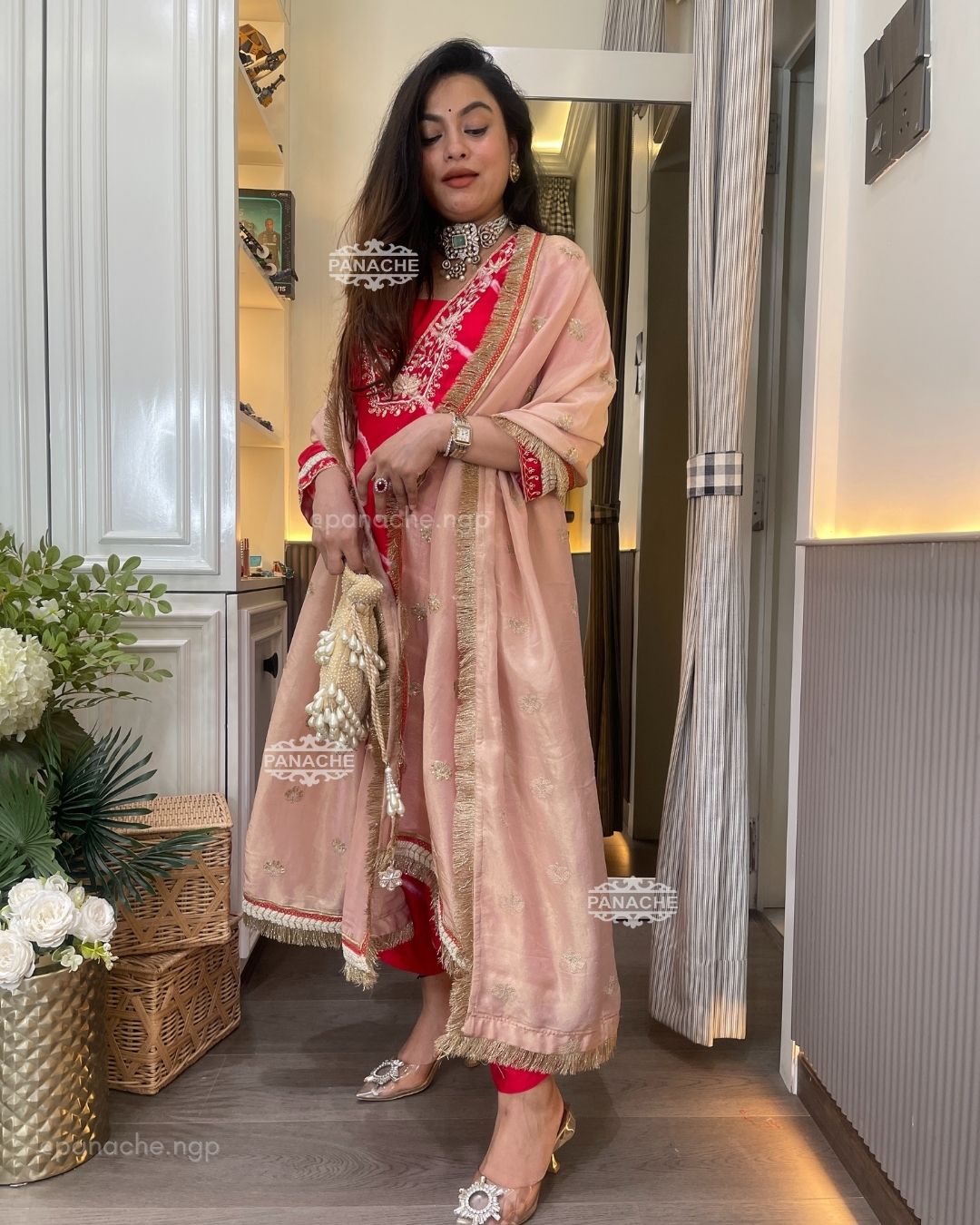 Leheriyan peaches suit set