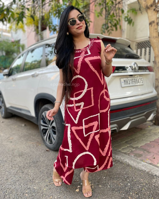 Abstract sleeveless coord