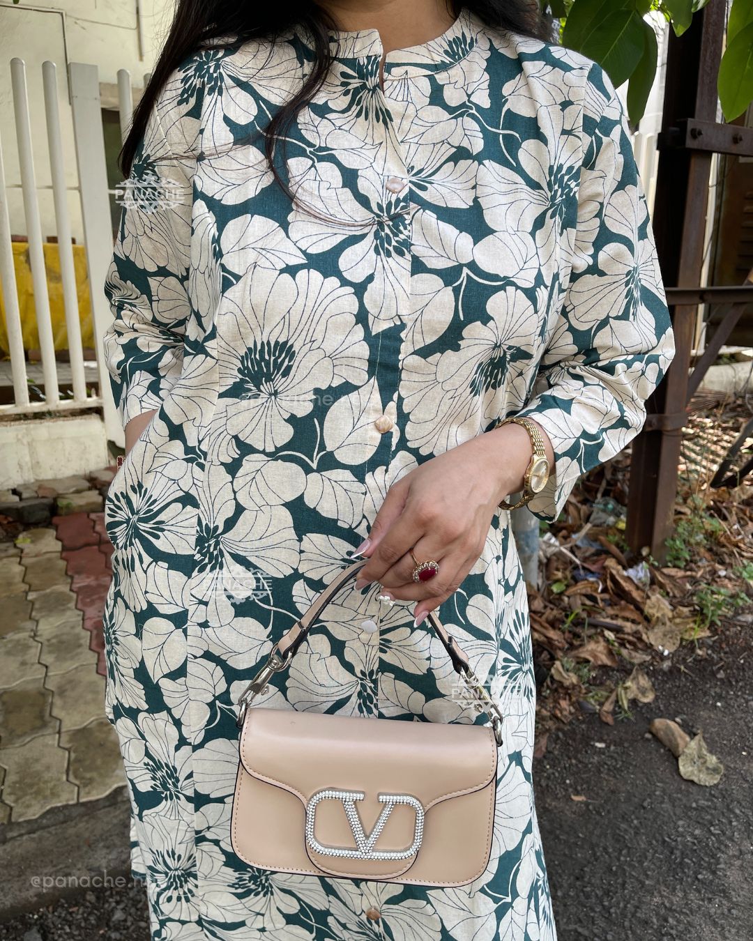 Print on print floral coord set