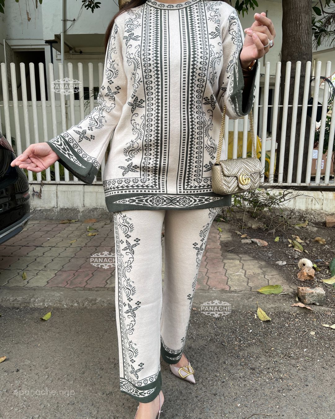 Abstract woollen knitt coord