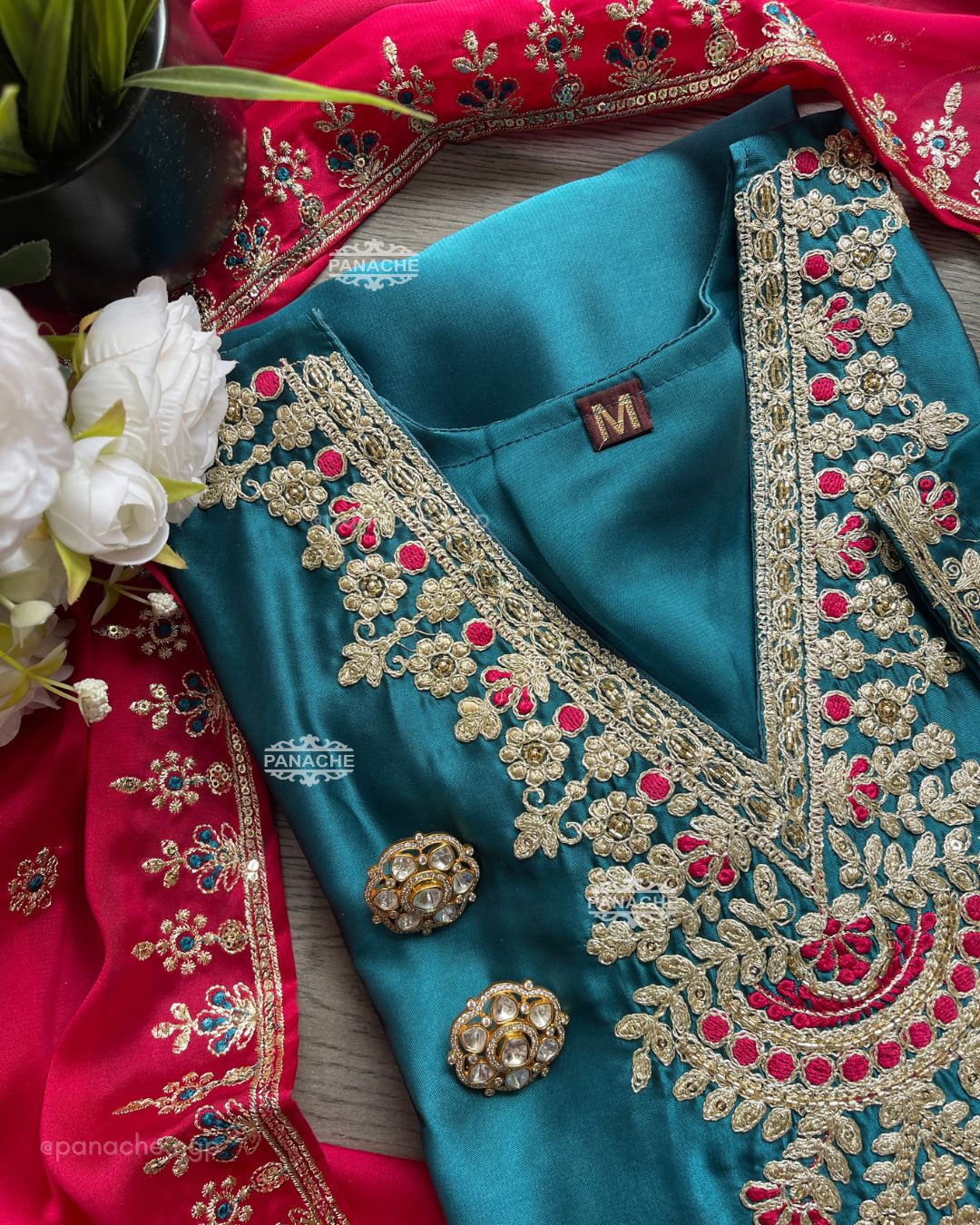 Firoza embroidered set