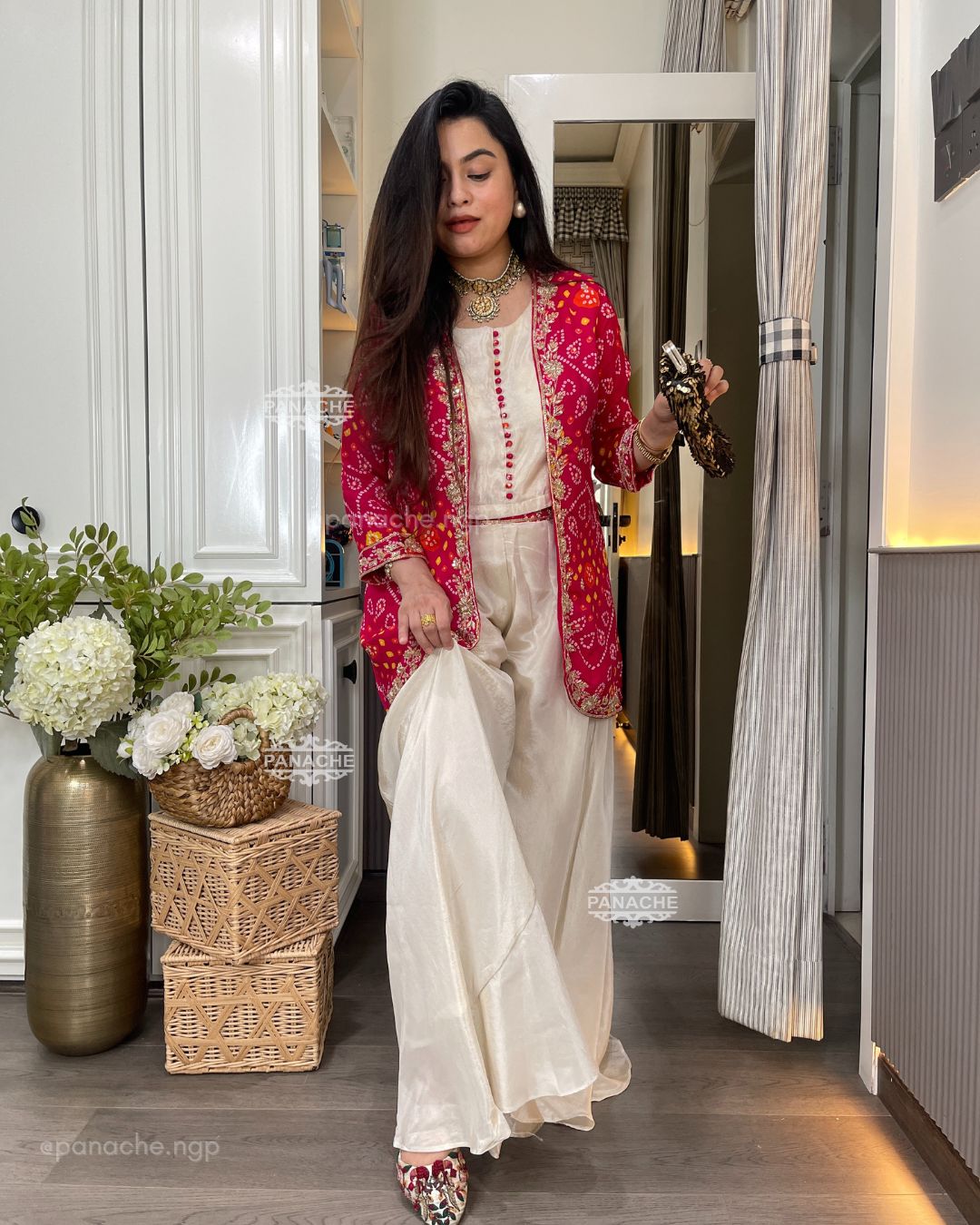 Indo western Bandhani set