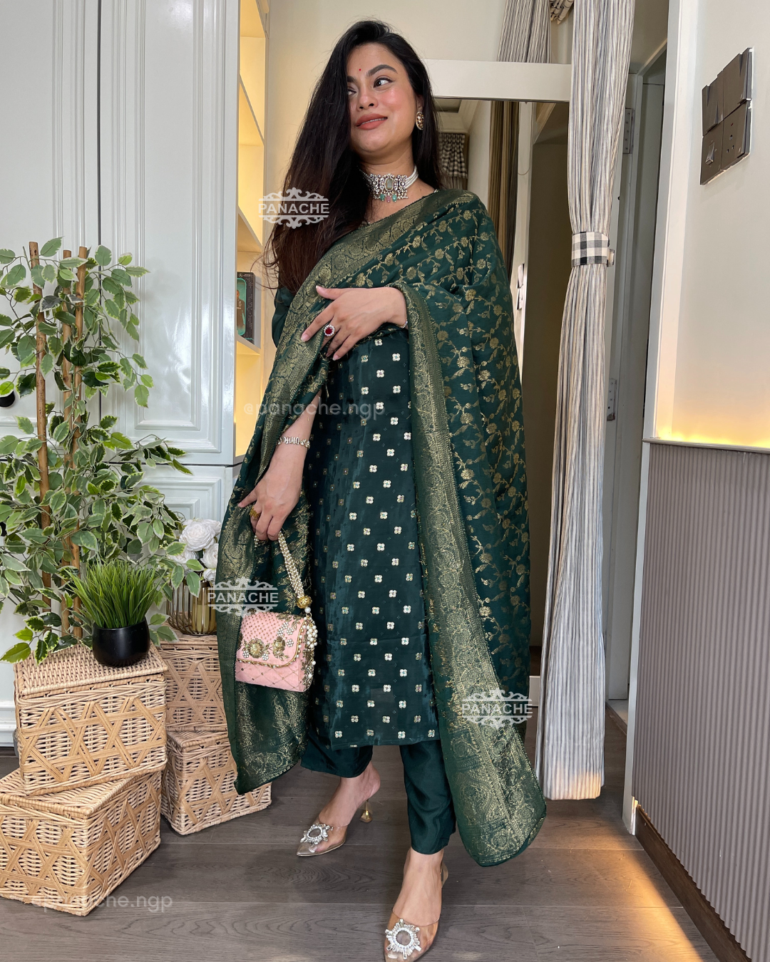 Banarasi green set