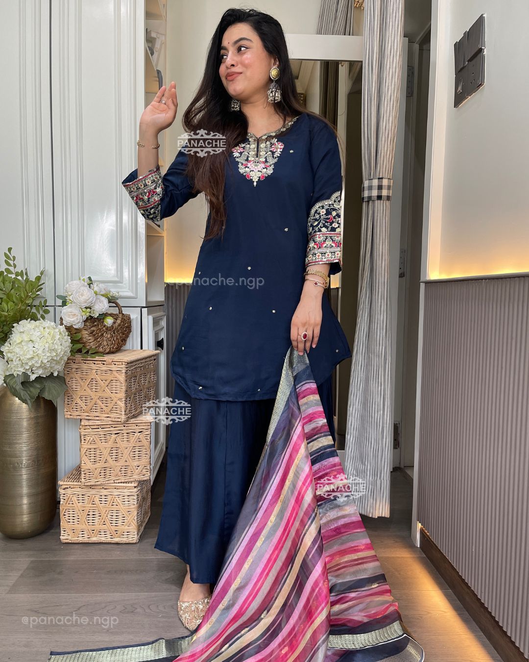 Embroidered kurta gharara set