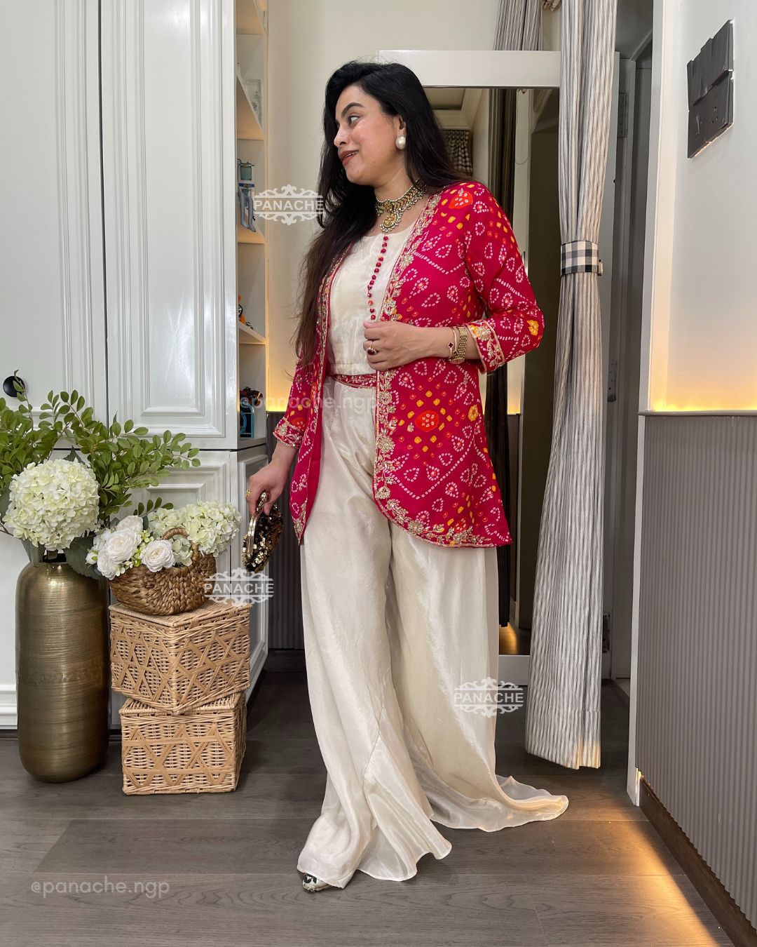 Indo western Bandhani set