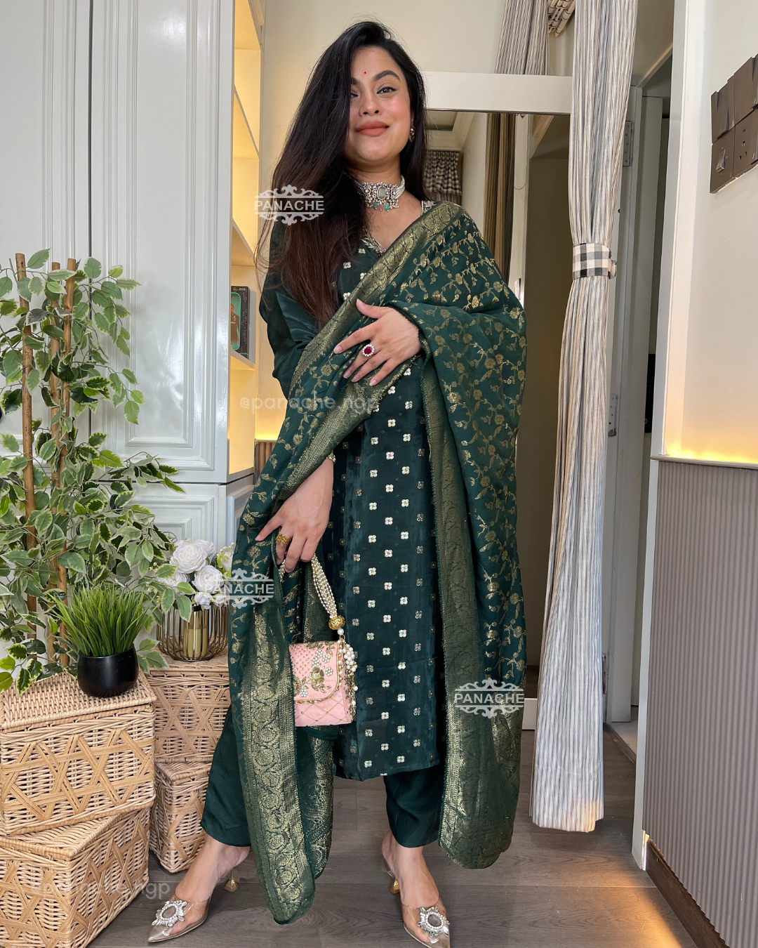Banarasi green set