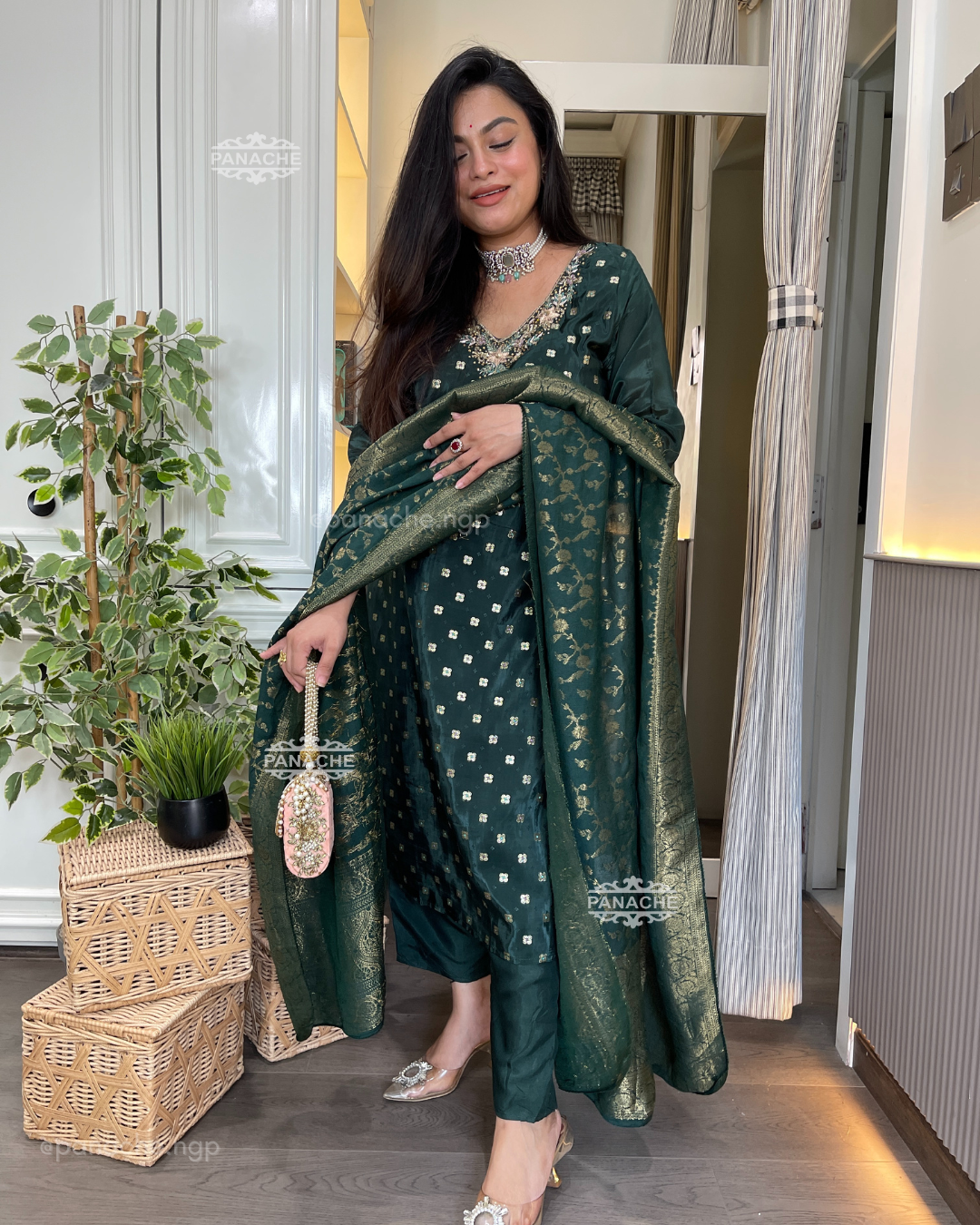 Banarasi green set