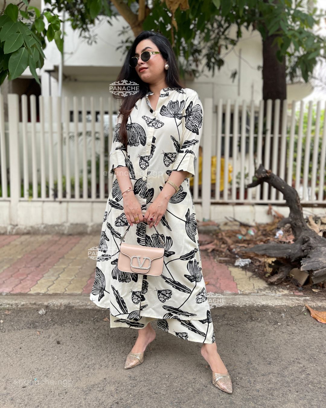 Print on print slub cotton set