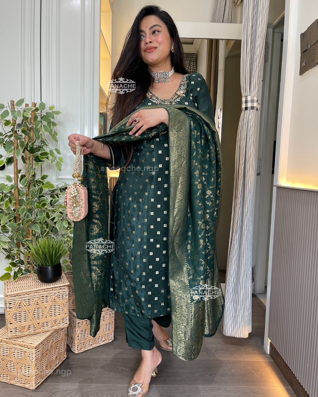 Banarasi green set