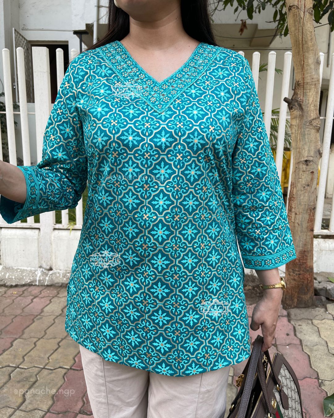 Budget V neck short Kurti Tee