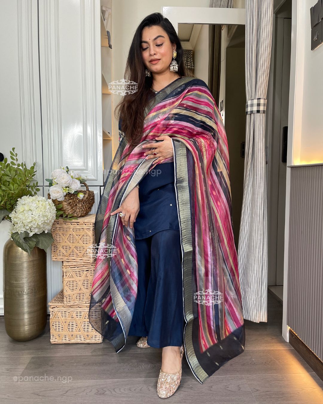 Embroidered kurta gharara set