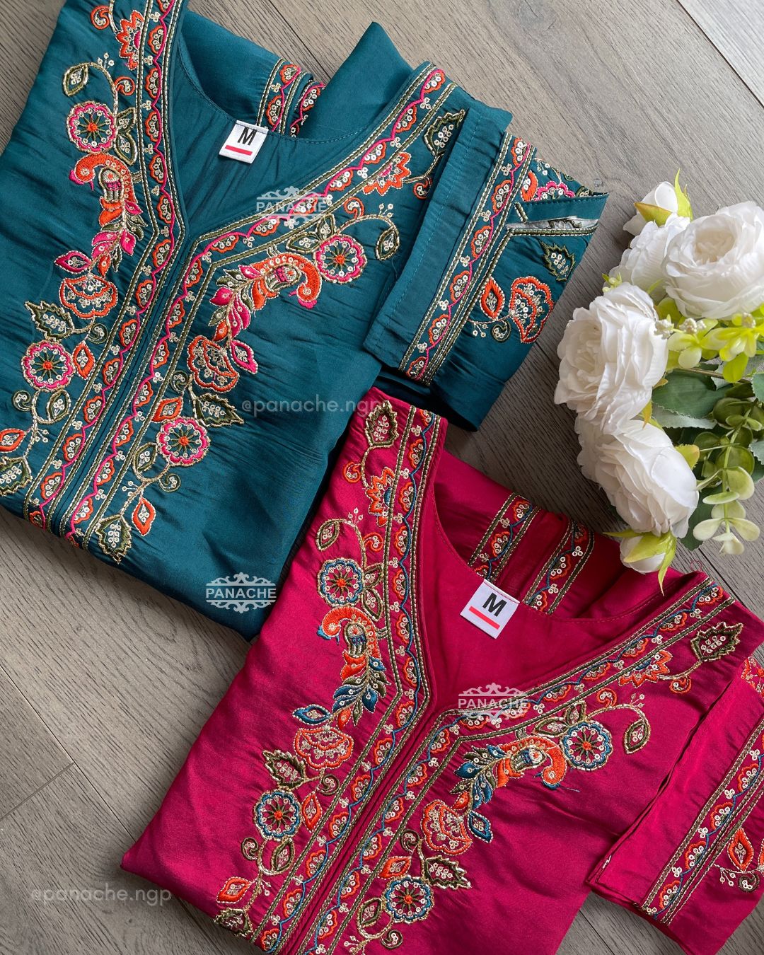 Embroidered gharara set