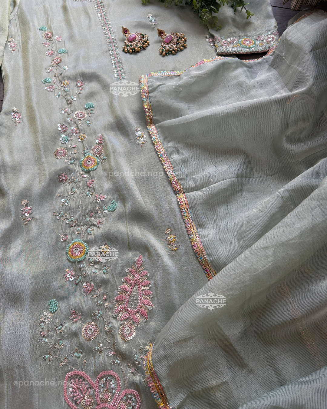 Zeba mint festive suit