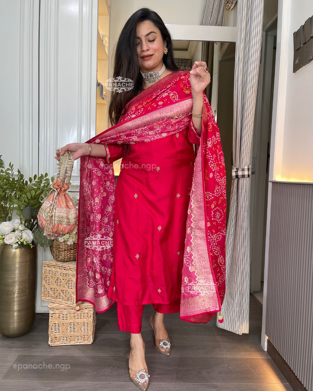 Bandhani silk set
