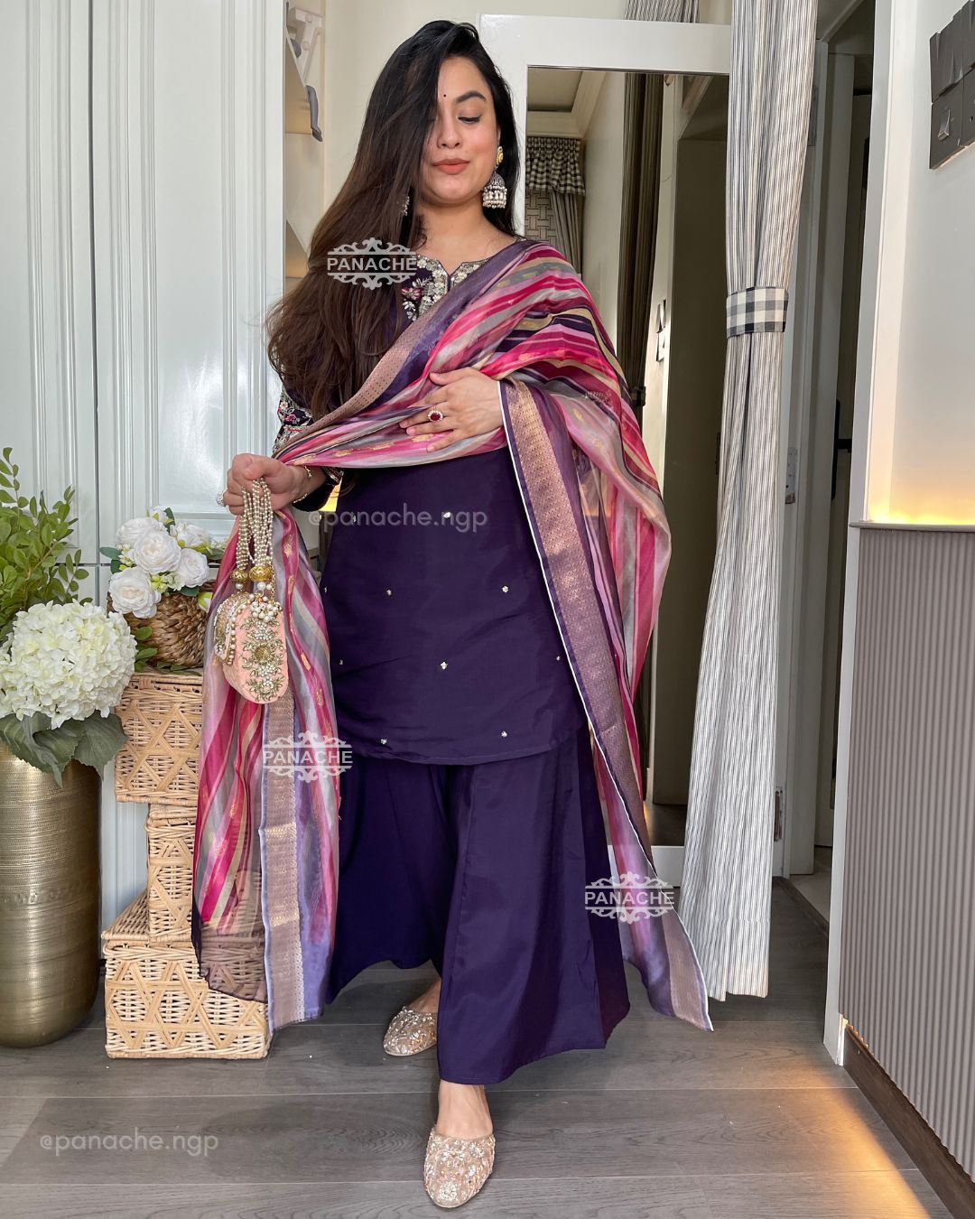 Embroidered kurta gharara set