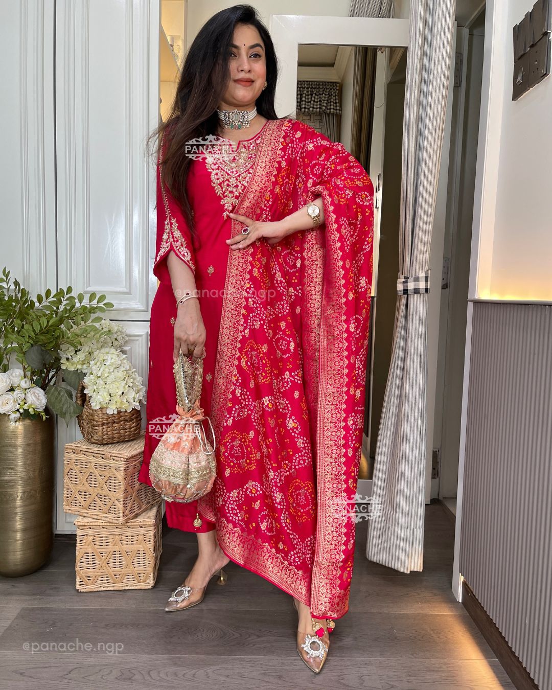 Bandhani silk set