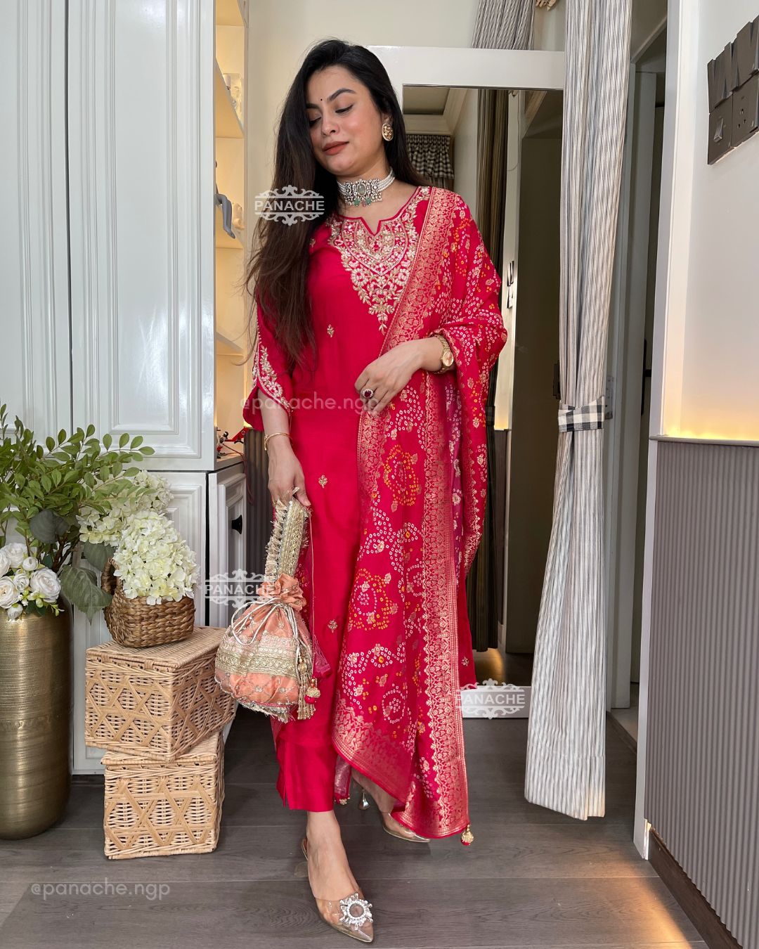 Bandhani silk set