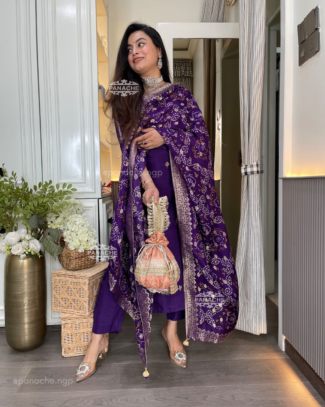 Bandhani silk set