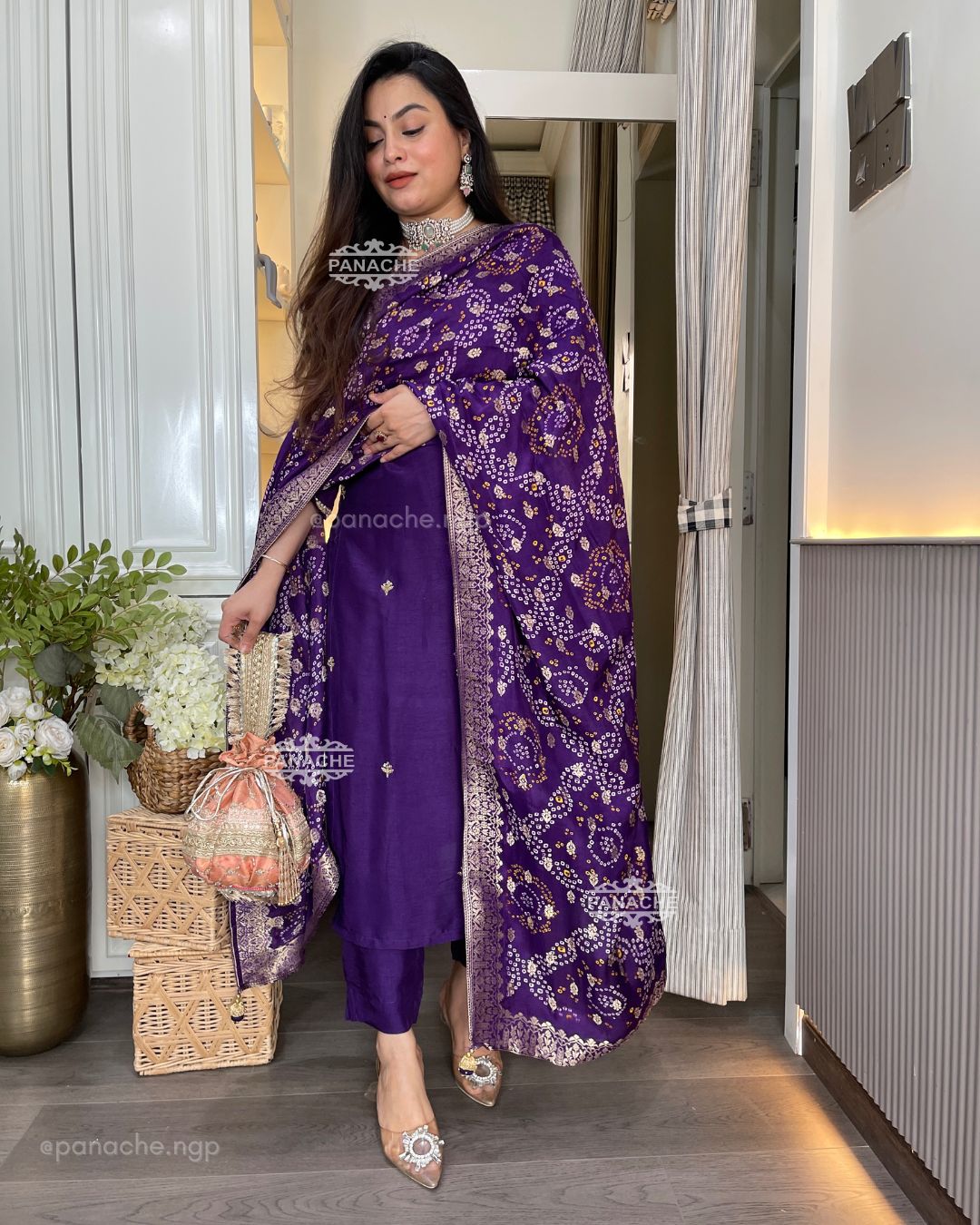 Bandhani silk set