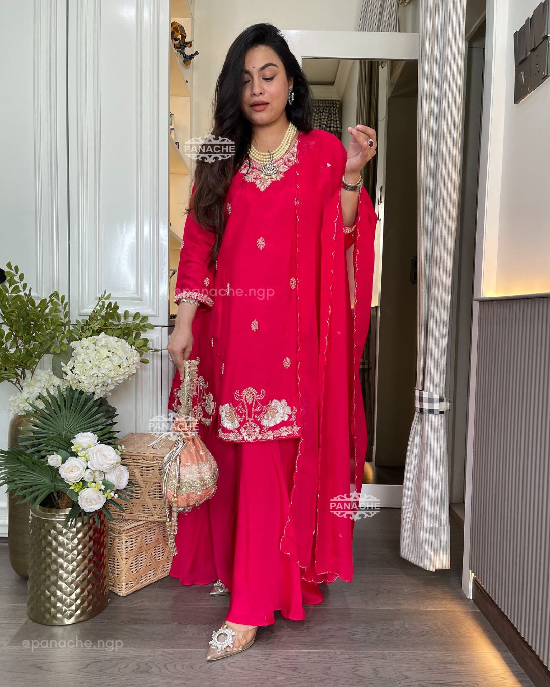 Sindoori red Sharara set