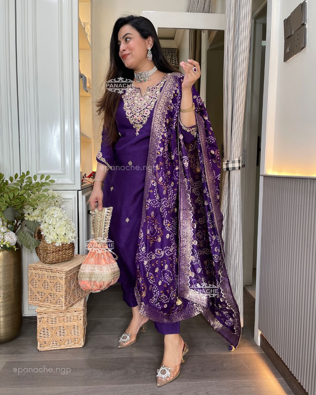 Bandhani silk set