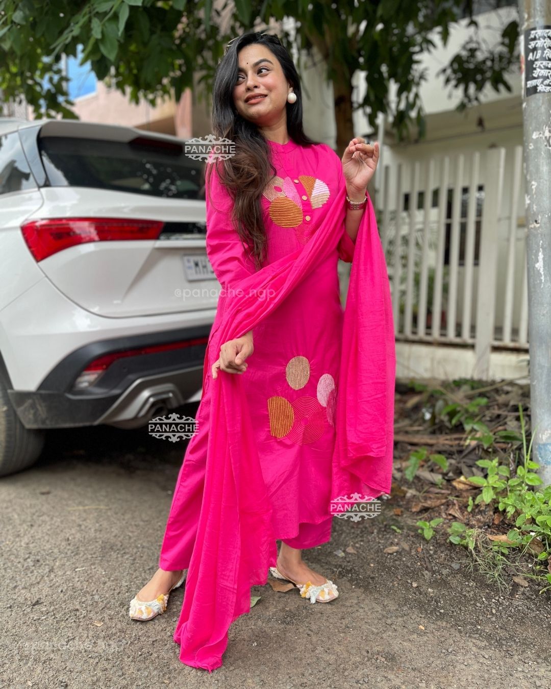 Fuschia pink cotton set for daily nbsp