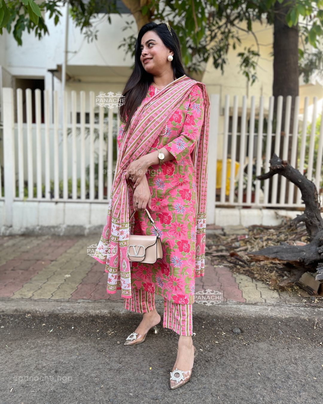 Print in print Barbie pink set