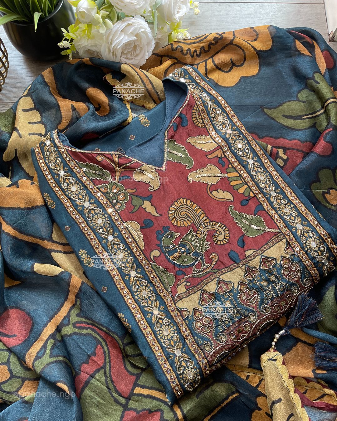 Ajrak kalamkari set
