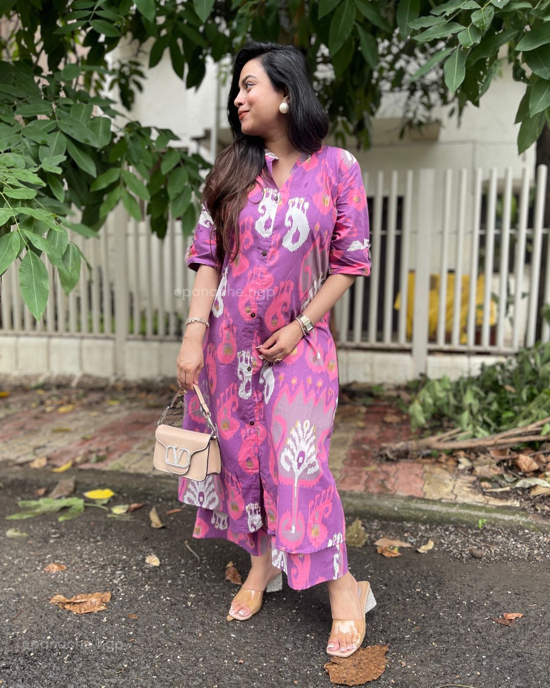 Ikkat purple set