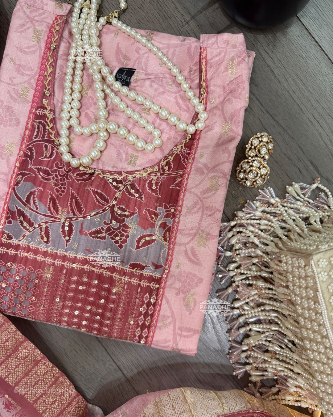 Semi formal pink suit set