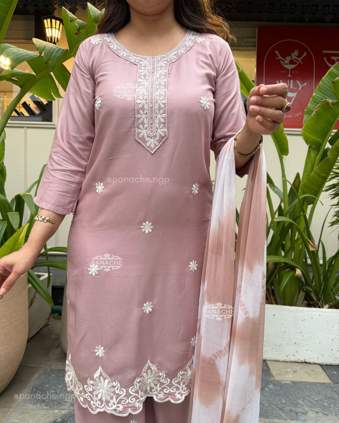 Pastel thread work Suits