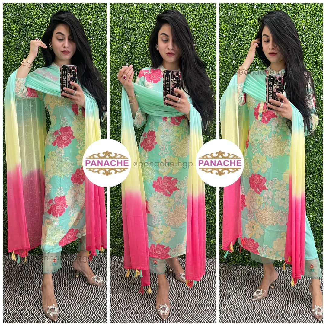 Soft muslin festive wear