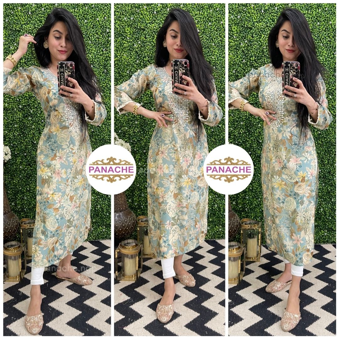Floral silk Kurtis! (only kurti)