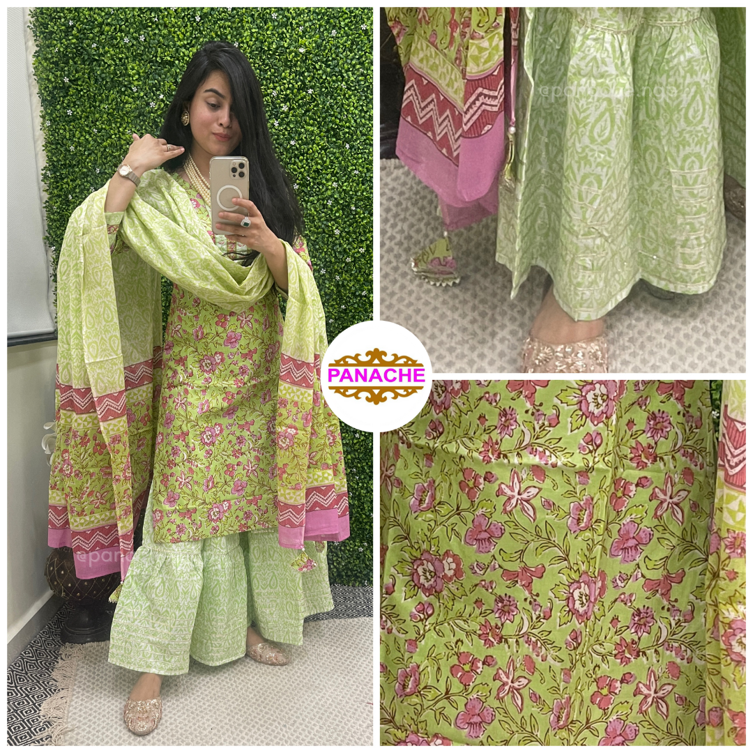 Cotton Floral Sharara Sets