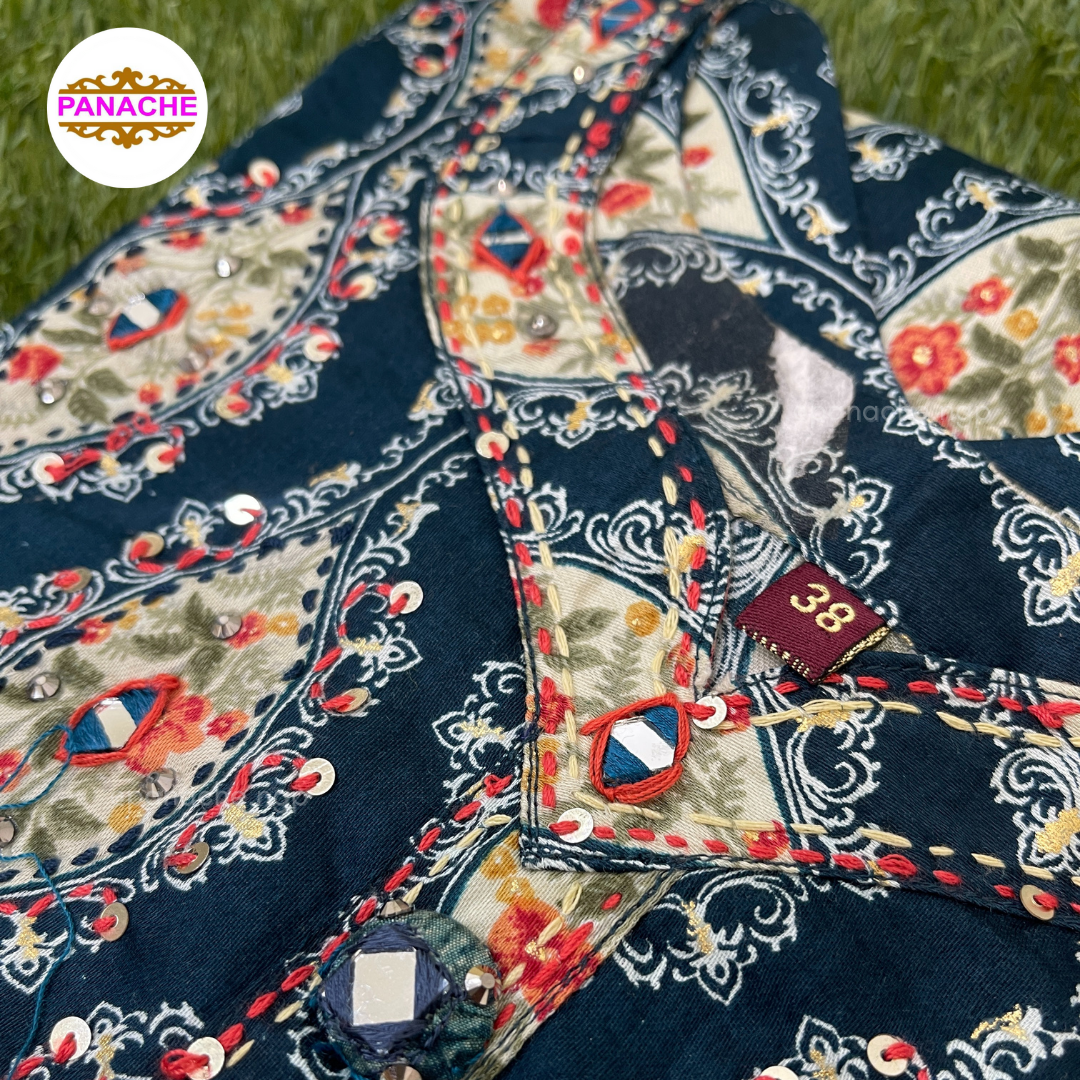 Print on Print Kurta Pant Set