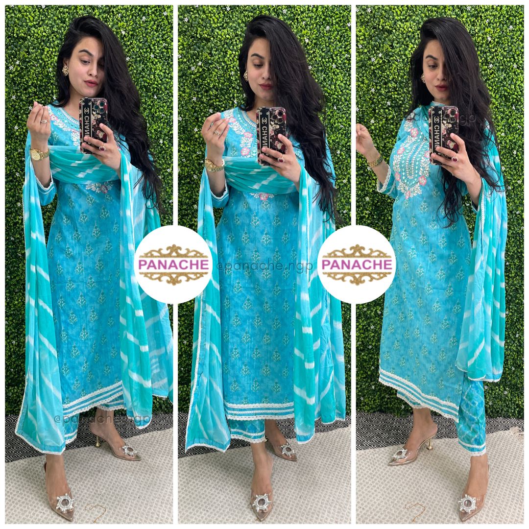 Cotton set in fresh shades of blue