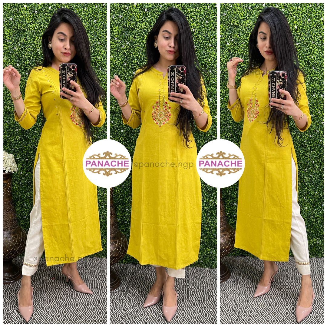 Cotton Semiformal longline kurta