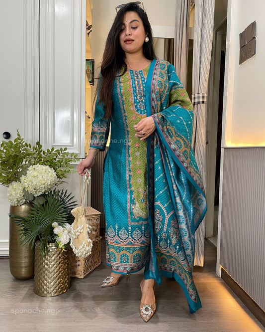 Print in print muslin set