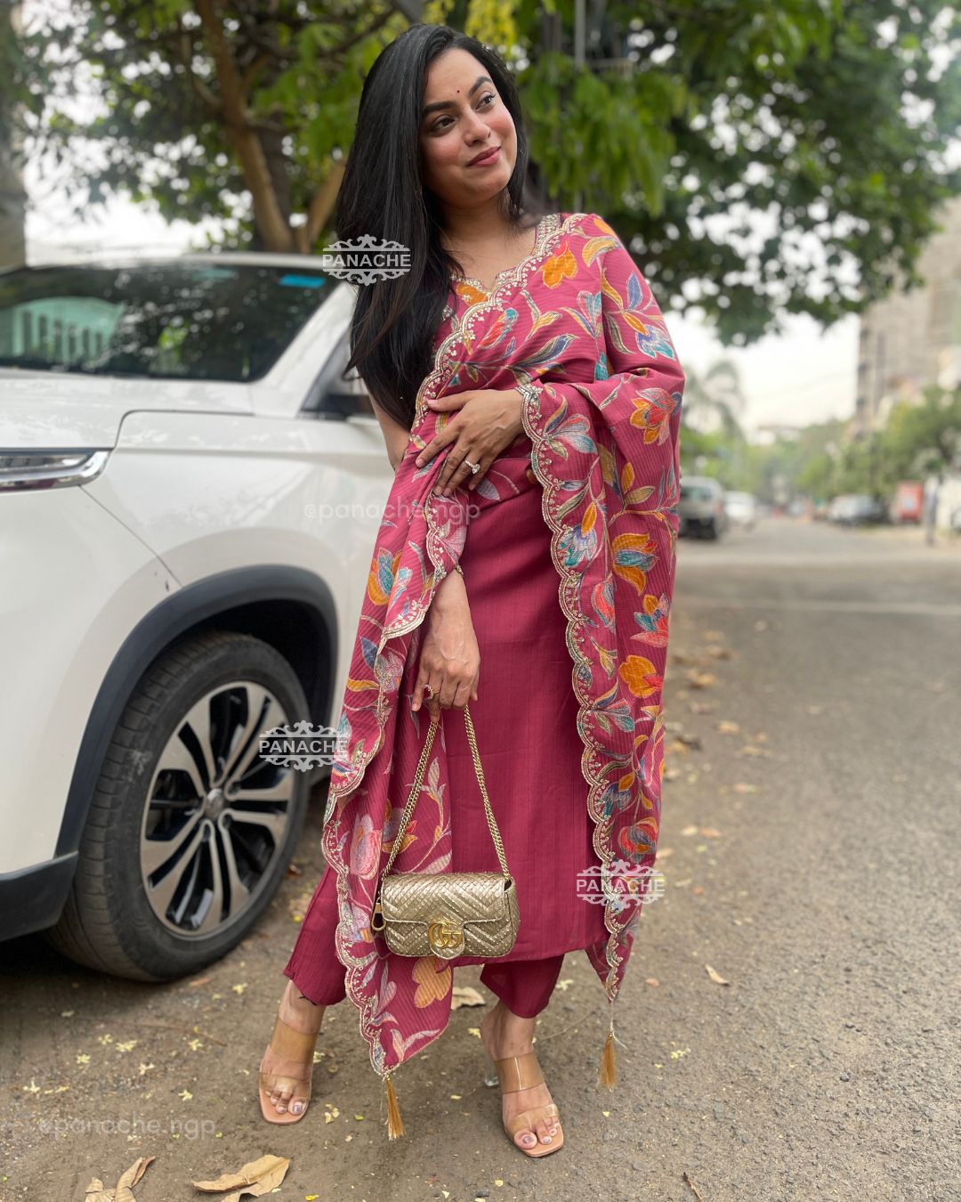 Sleeveless dupatta budget set