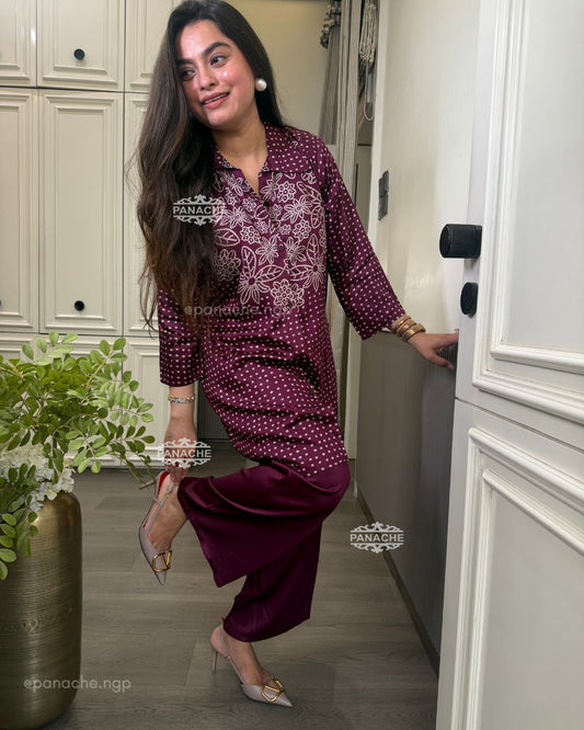 Bandhani gajji coord set