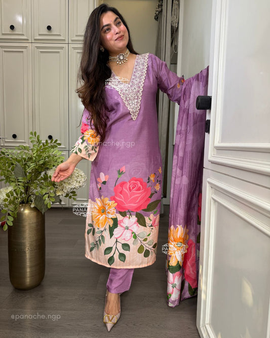 Gulrukh floral suit set