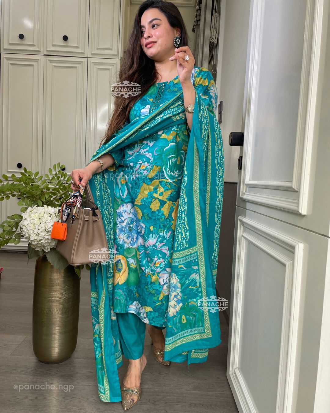 Print on print muslin set