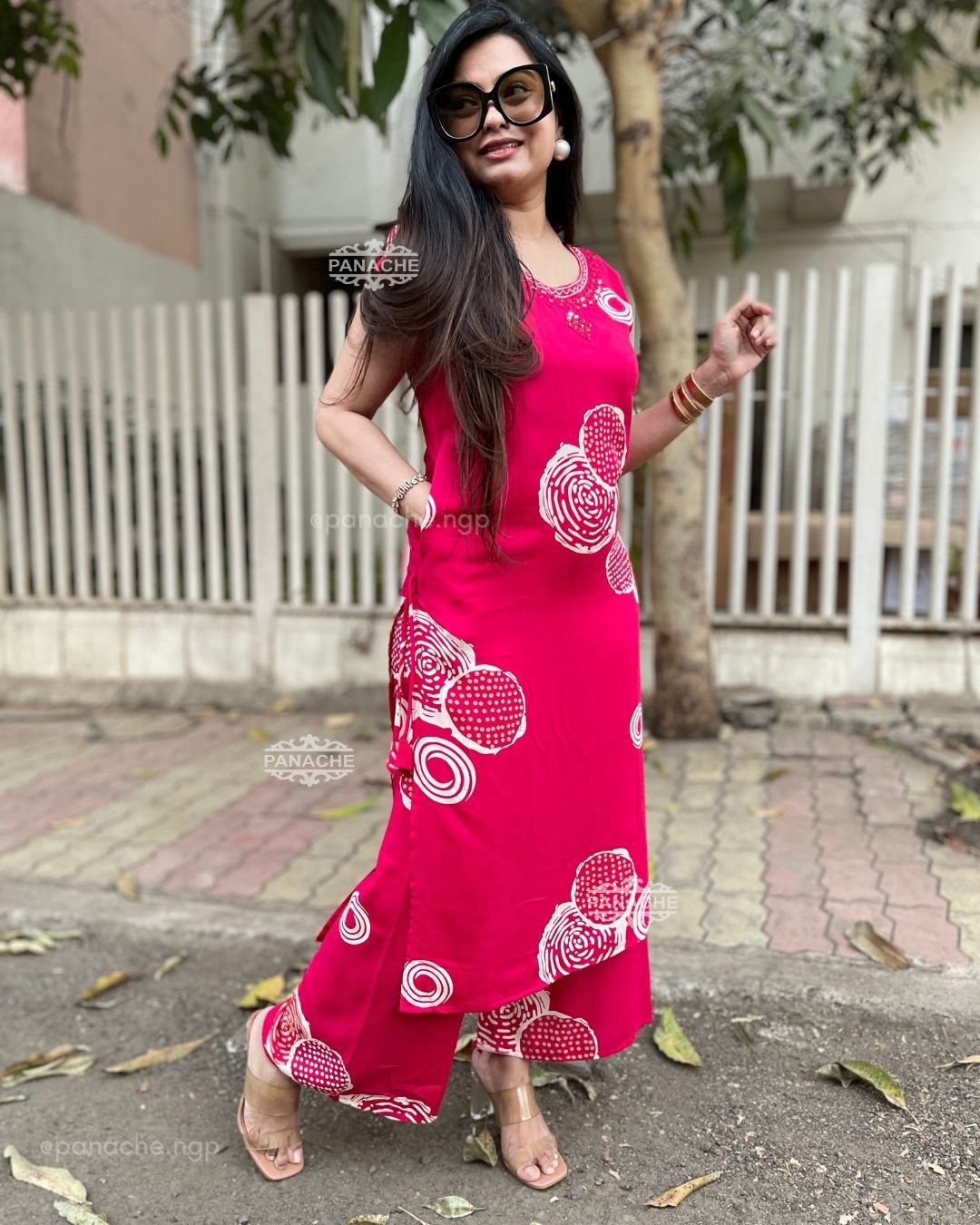 Fuschia Print on print set